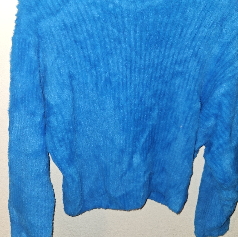 Zara Womans Blue Button Up Cropped Cardigan Size M - Picture 11 of 11